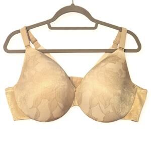 Cacique Women's Lightly Lined Full Coverage Tan Beige Lace Bra 44D
